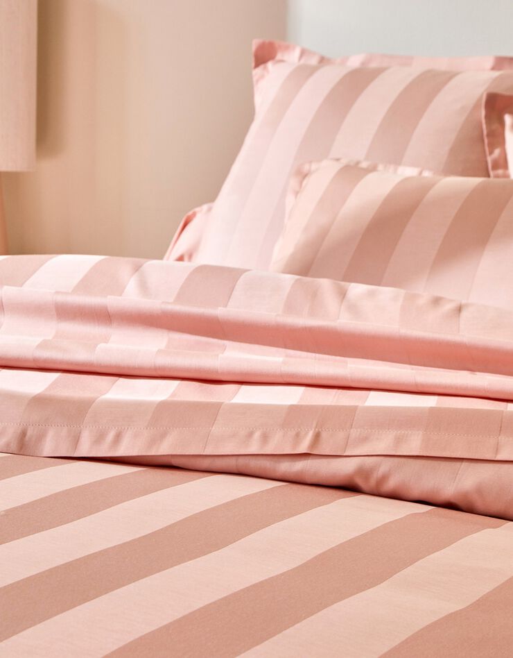 Linge de lit satin rayé (rose blush)