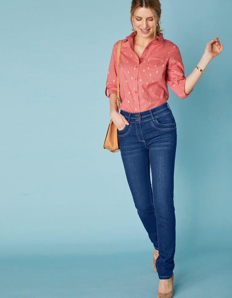 Jean coupe droite délavé stretch (dark blue) Jean coupe droite délavé stretch (dark blue)