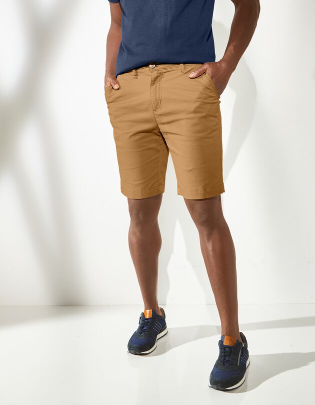 Bermuda chino uni sergé stretch grand confort spécial embonpoint (caramel)