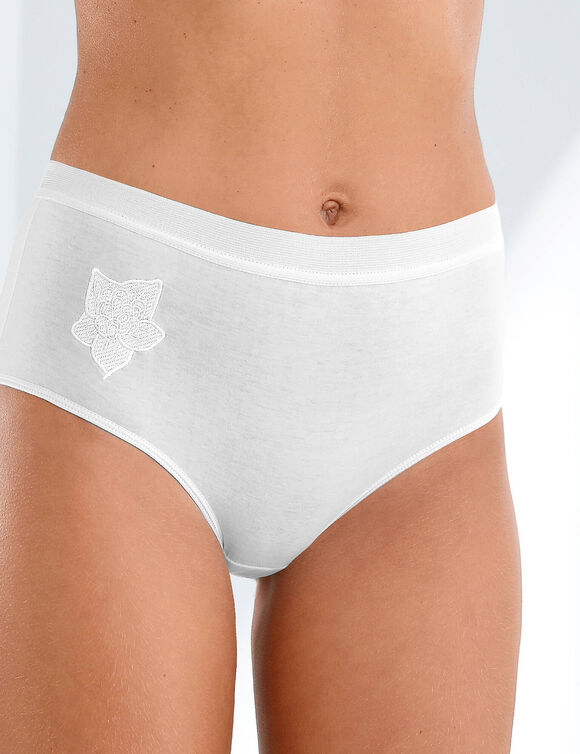 Culotte maxi brodée - lot de 4 (blanc)