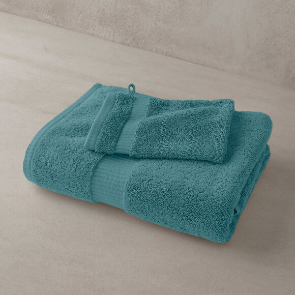 Collection serviettes de bain unies - gamme premium 640g/m&sup2; (bleu gris&eacute;)