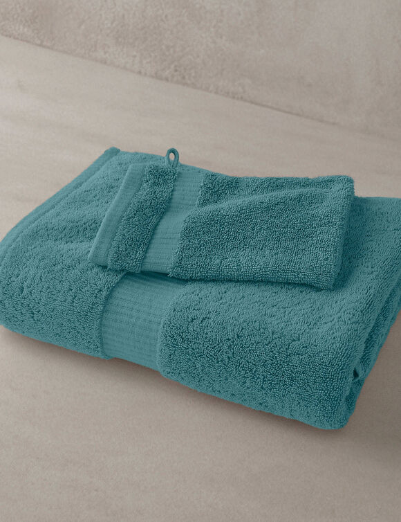 Collection serviettes de bain unies - gamme premium 640g/m&sup2; (bleu gris&eacute;)
