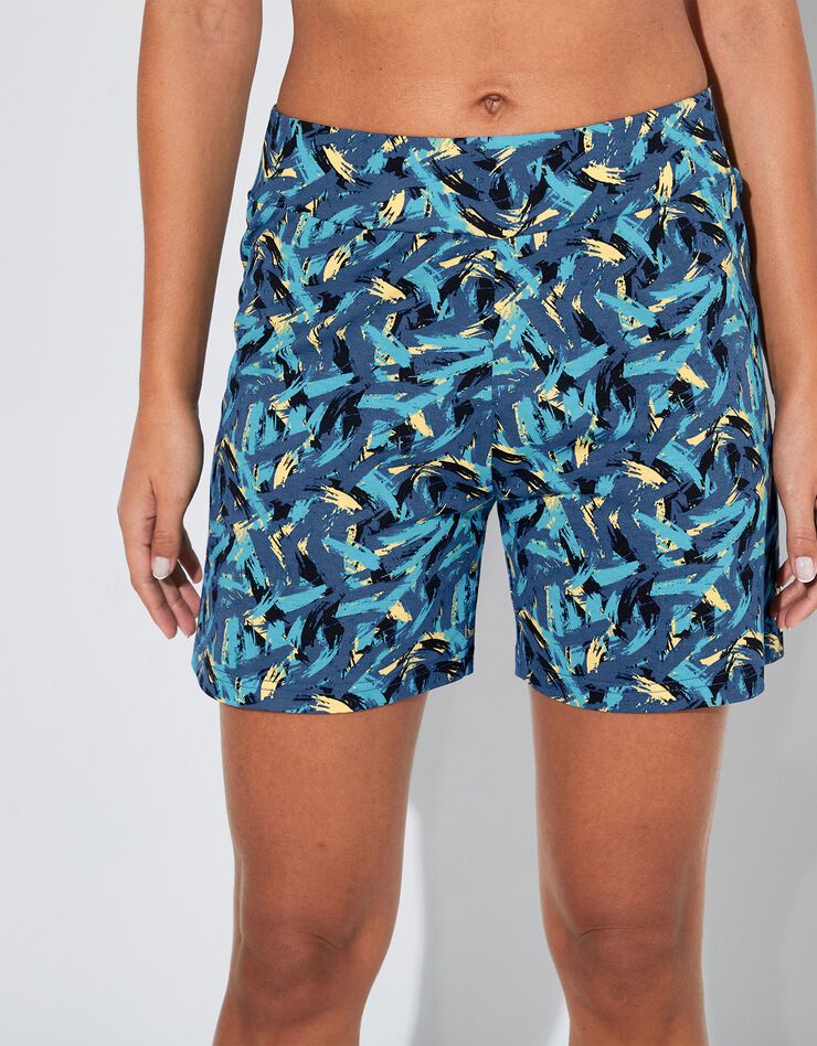 Short imprimé pur coton, taille élastique (turquoise) Short imprimé pur coton, taille élastique (turquoise)