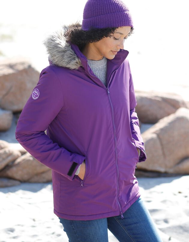 Parka imperméable zippée capuche (violet)