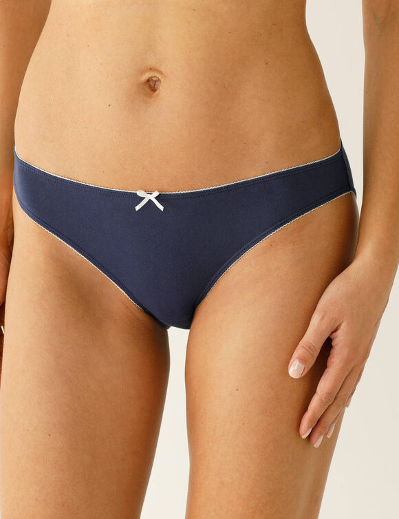 Slip coton stretch imprimé "fleurs' - lot de 4 (bleu / vert)