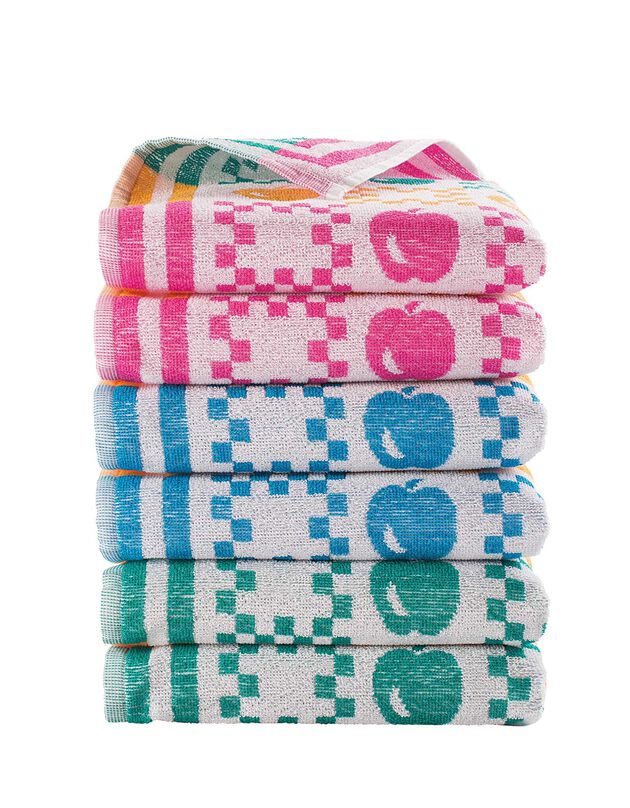 Essuie-mains éponge grande taille Pommes du verger - lots (multicolore)