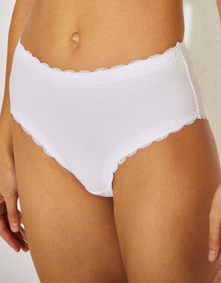 Culotte haute en coton imprimé Capella - lot de 2 (blanc) Culotte haute en coton imprimé Capella - lot de 2 (blanc)