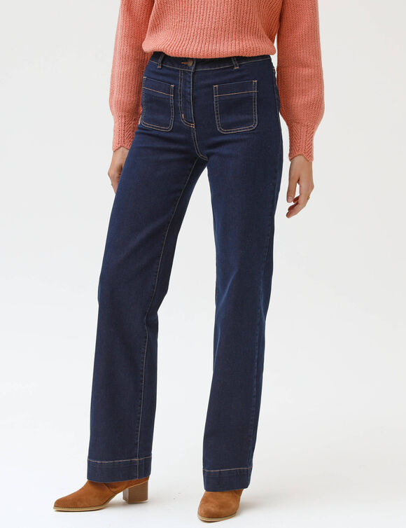 Jean coupe large taille haute, grande stature (brut)