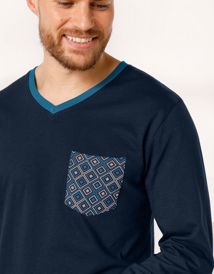 Tee-shirt pyjama marine manches longues (marine) Tee-shirt pyjama marine manches longues (marine)