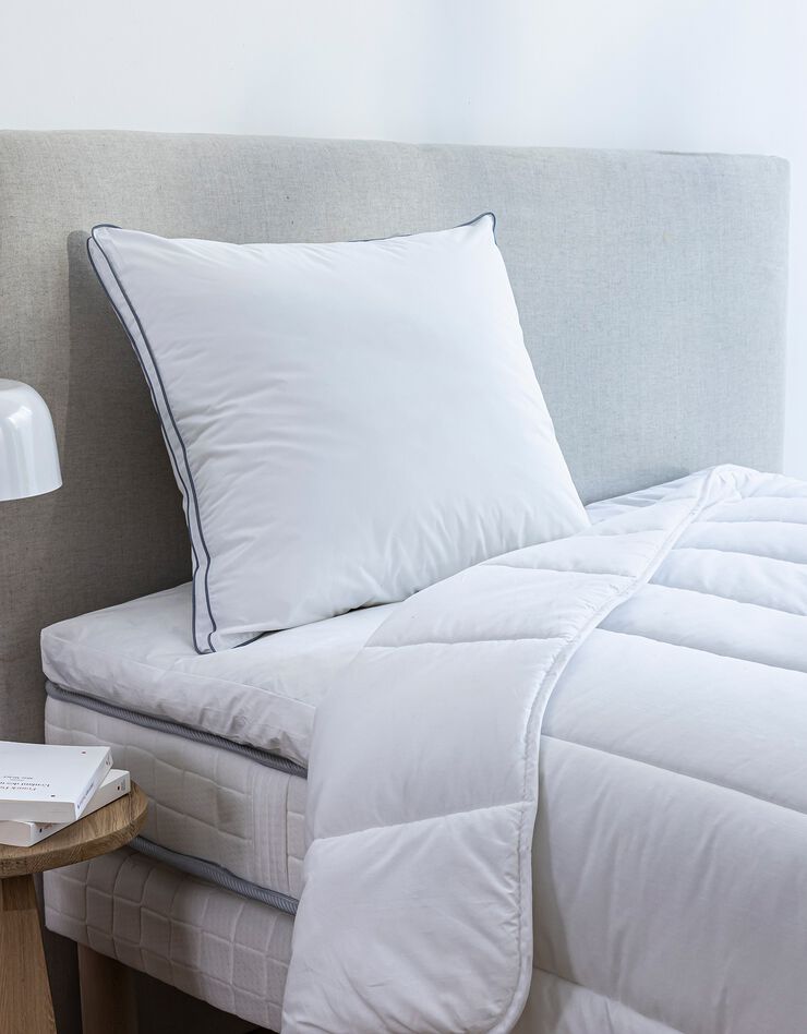 Oreiller percale coton microgel moelleux (blanc)