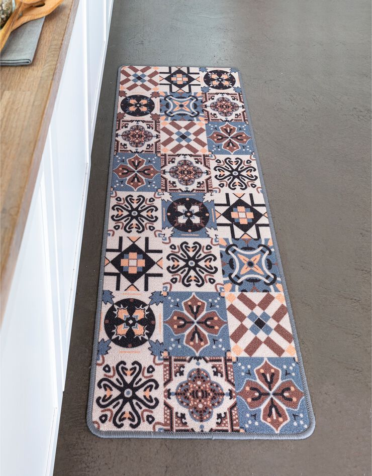 Tapis cuisine motif carreaux de ciment (unique)