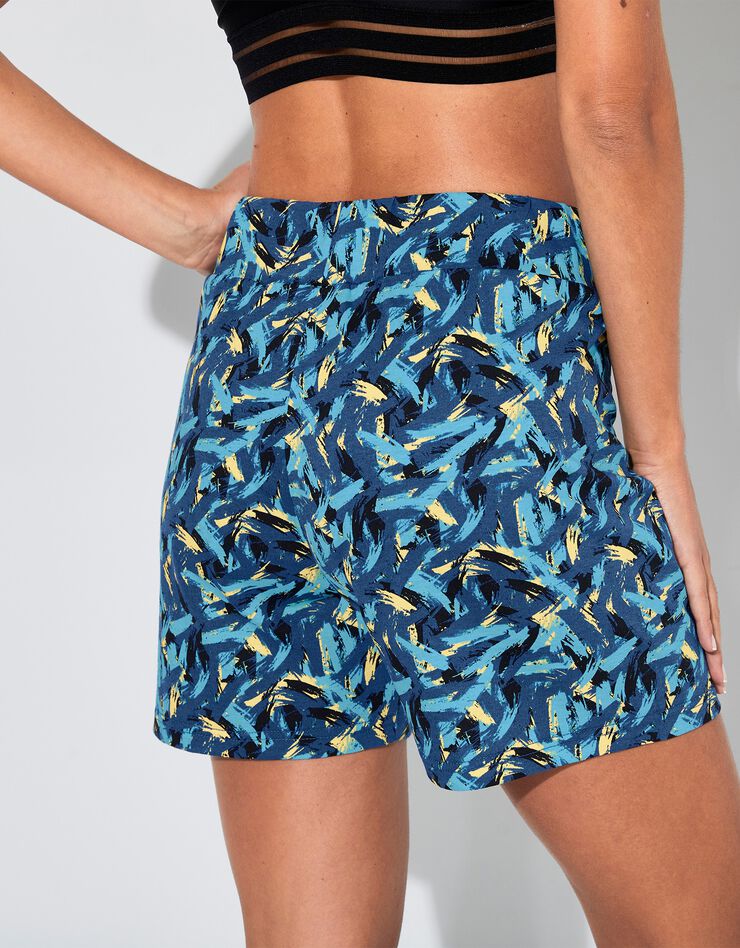 Short imprimé pur coton, taille élastique (turquoise) Short imprimé pur coton, taille élastique (turquoise)