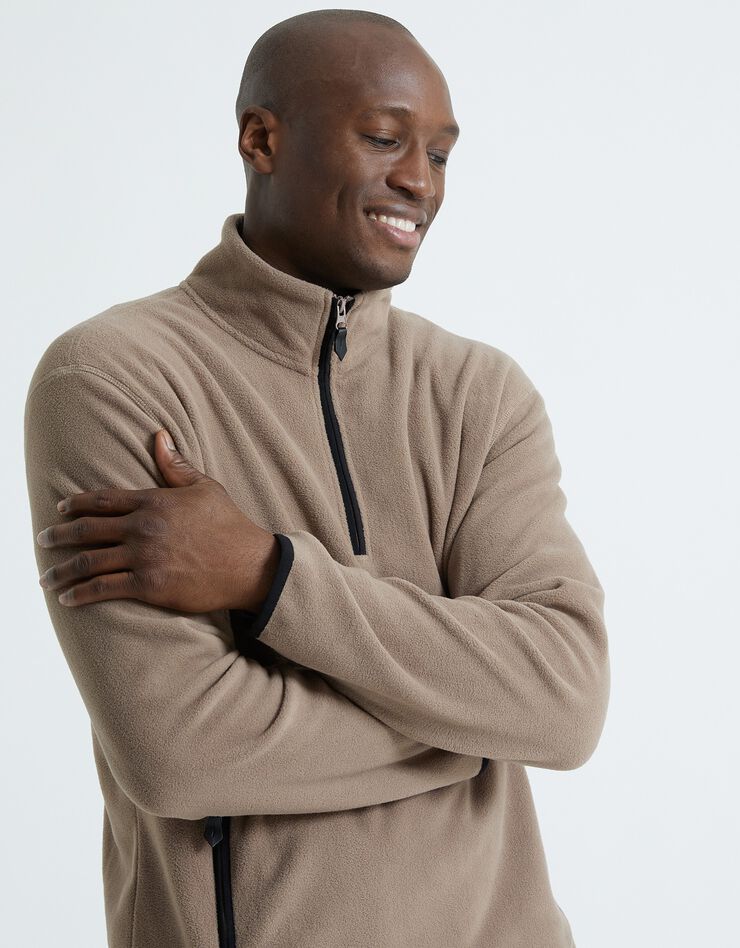 Sweat col camionneur maille micropolaire (taupe) Sweat col camionneur maille micropolaire (taupe)