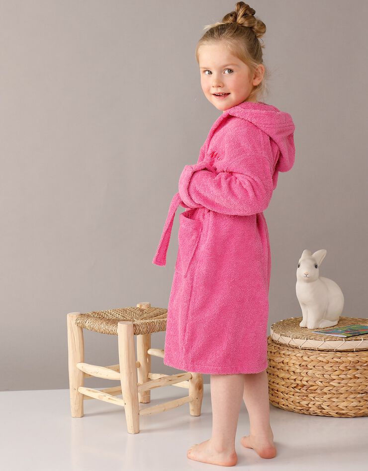 Peignoir enfant éponge à capuche personnalisable  (fuchsia)