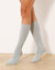 Chaussettes hautes maille côtelée - lot de 2 paires (gris + rose)