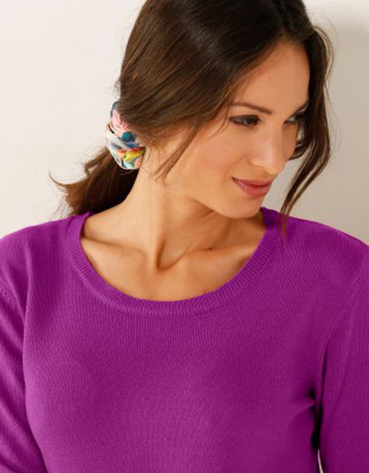 Pull col rond uni toucher cachemire (vert clair) Pull col rond uni toucher cachemire (vert clair)