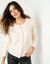 Gilet boutonné maille fantaisie (écru)