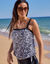 Haut de tankini imprim&eacute; z&egrave;bre (noir)