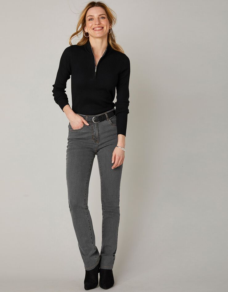 Jean coupe droite stretch - moyenne stature (gris foncé) Jean coupe droite stretch - moyenne stature (gris foncé)