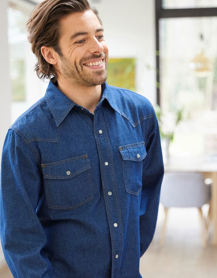 Chemise jean "western" (stone)