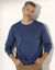 Pull pur coton col rond manches longues (bleu chiné)
