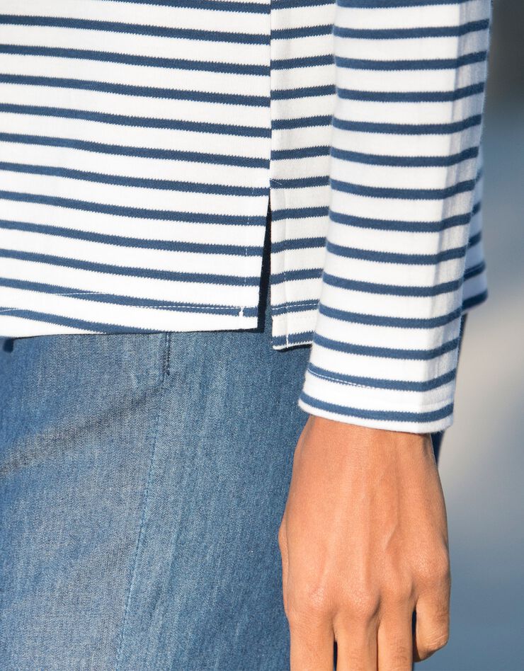 Tee-shirt marinière col bateau (blanc / bleu)