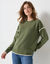 Pull bicolore en maille moelleuse  (kaki)
