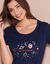 Chemise de nuit longue manches courtes motif «galaxie» (marine)