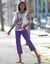 Pantacourt droit stretch (violet)