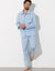Pyjama uni popeline polyester/coton (ciel)