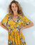 Robe longue imprimée, manches évasées  (safran)