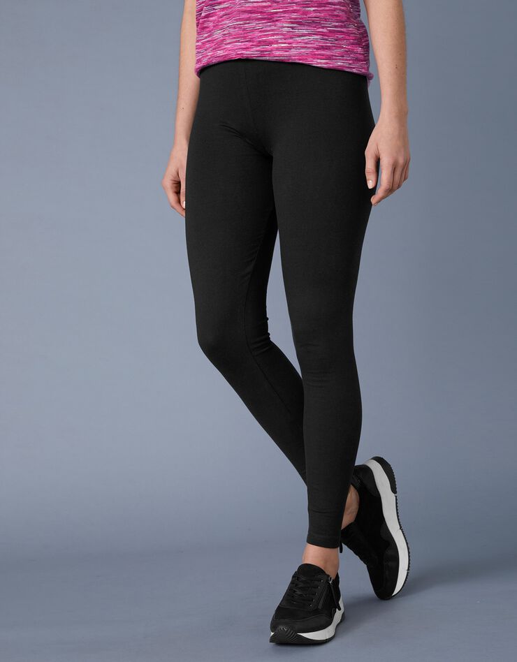 Legging uni, coton biologique (noir)