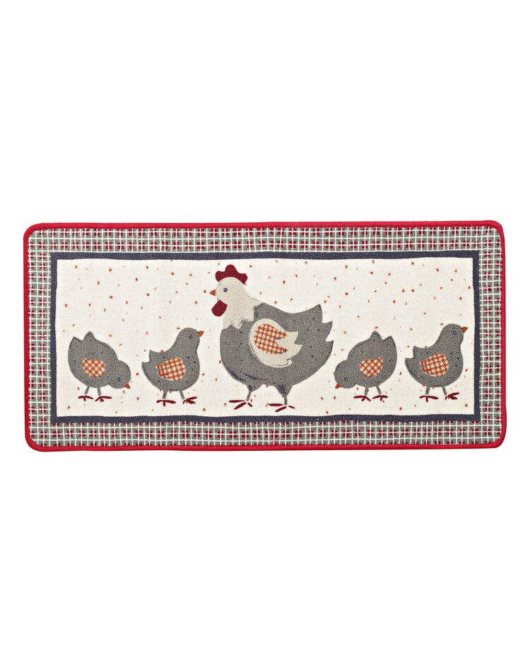 Tapis cuisine motif cocotte et ses poussins (unique)