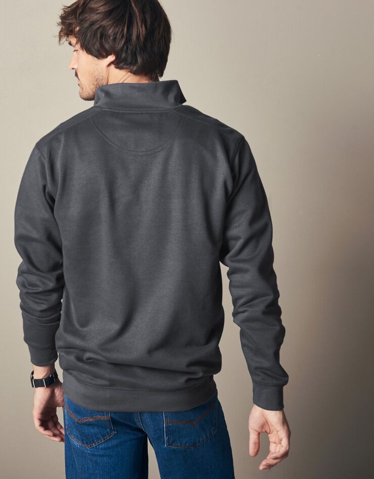 Sweat molleton col camionneur zippé (anthracite) Sweat molleton col camionneur zippé (anthracite)