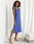 Chemise de nuit longue manches courtes broderie anglaise (bleu)