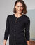 Robe pull boutonn&eacute;e, manches longues (noir)