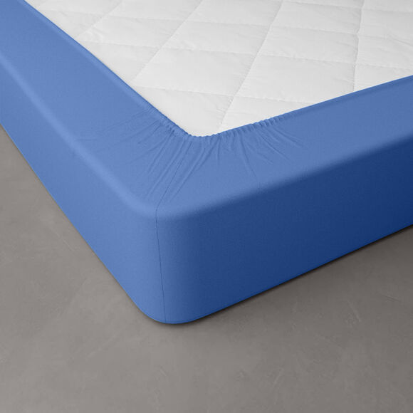 Drap-housse uni jersey bonnet 40 cm (oc&eacute;an)