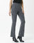 Legging bootcut taille élastiquée, imprimé peau de bête (gris / noir)