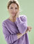 Pull col V, maille anglaise toucher doux (parme)