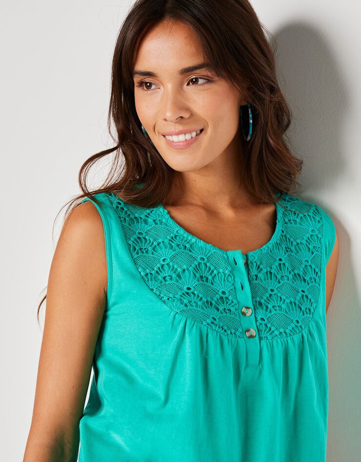 Débardeur à plastron macramé (vert) Débardeur à plastron macramé (vert)