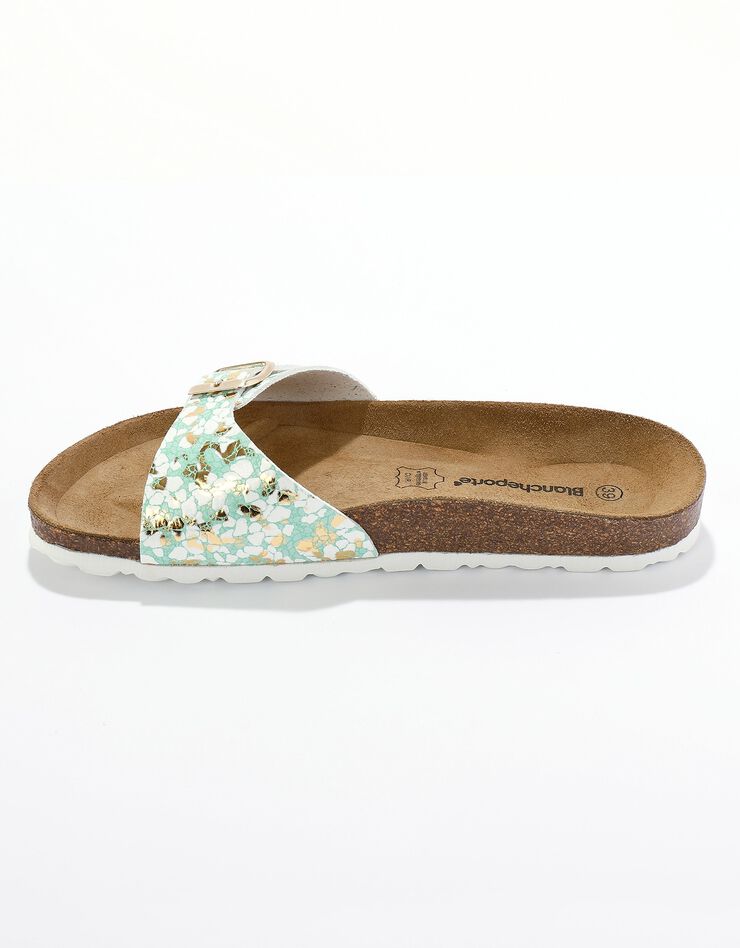 Mules à boucle imprimée (vert)