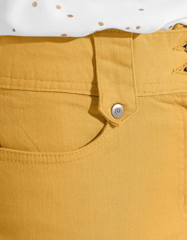 Pantacourt droit taille haute effet denim (safran) Pantacourt droit taille haute effet denim (safran)