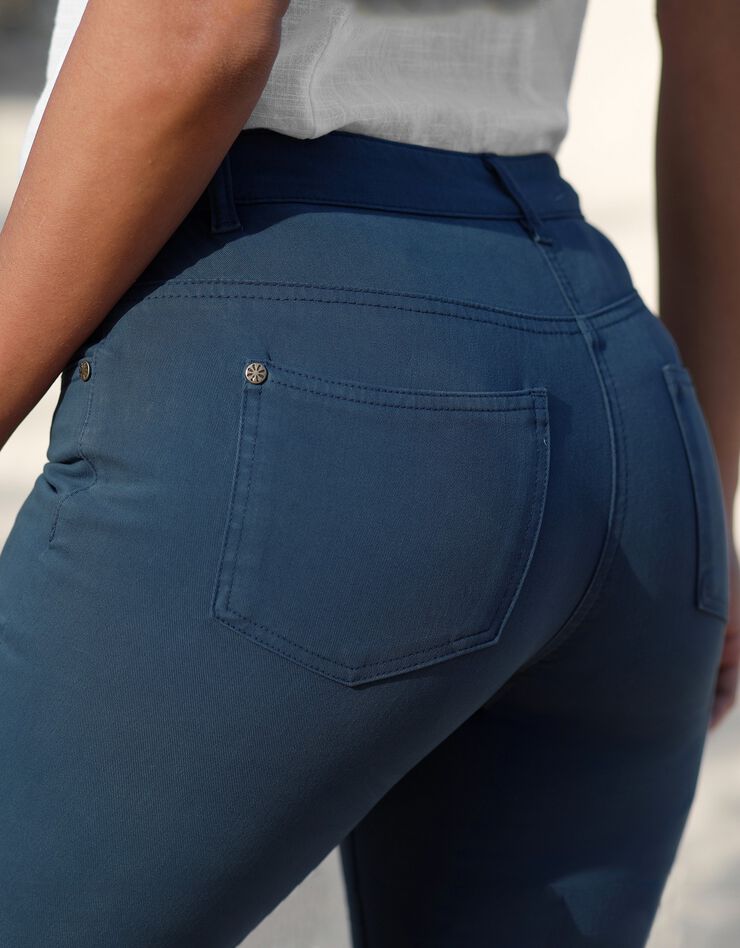 Pantalon fuselé 7/8 bi-stretch (bleu grisé)