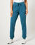 Pantalon jogging molleton bicolore (bleu canard / blanc)