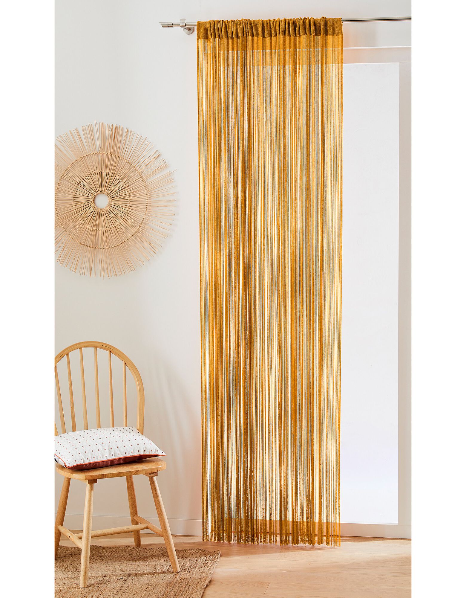 Rideau De Fils Heimtexland Type 121 - Polyester, Certifié Ökotex, Hauteur 245 Cm Largeur 95 Cm, Couleur Bordeaux