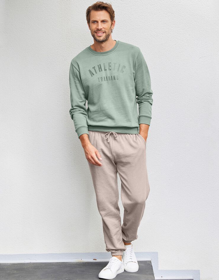 Sweat molleton col rond impression placée (tilleul) Sweat molleton col rond impression placée (tilleul)