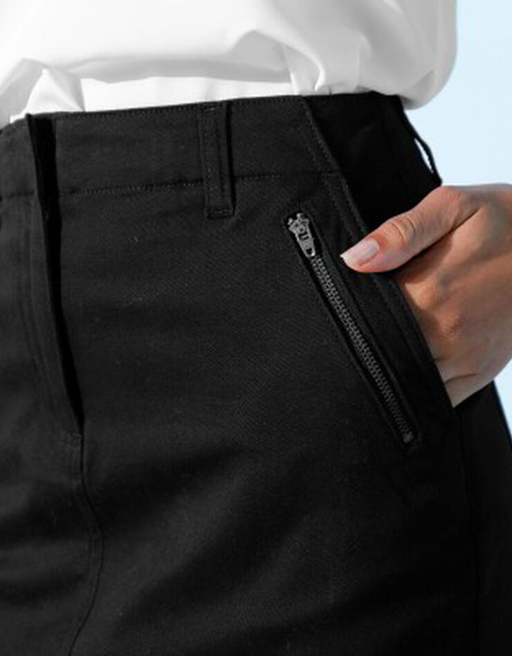 Jupe droite poches zippées (noir)