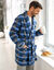 Robe de chambre courte maille polaire (carreaux bleu)