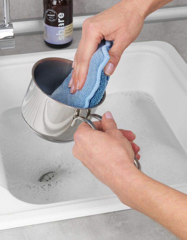 Éponge microfibre - lot de 2 (bleu+gris) Éponge microfibre - lot de 2 (bleu+gris)