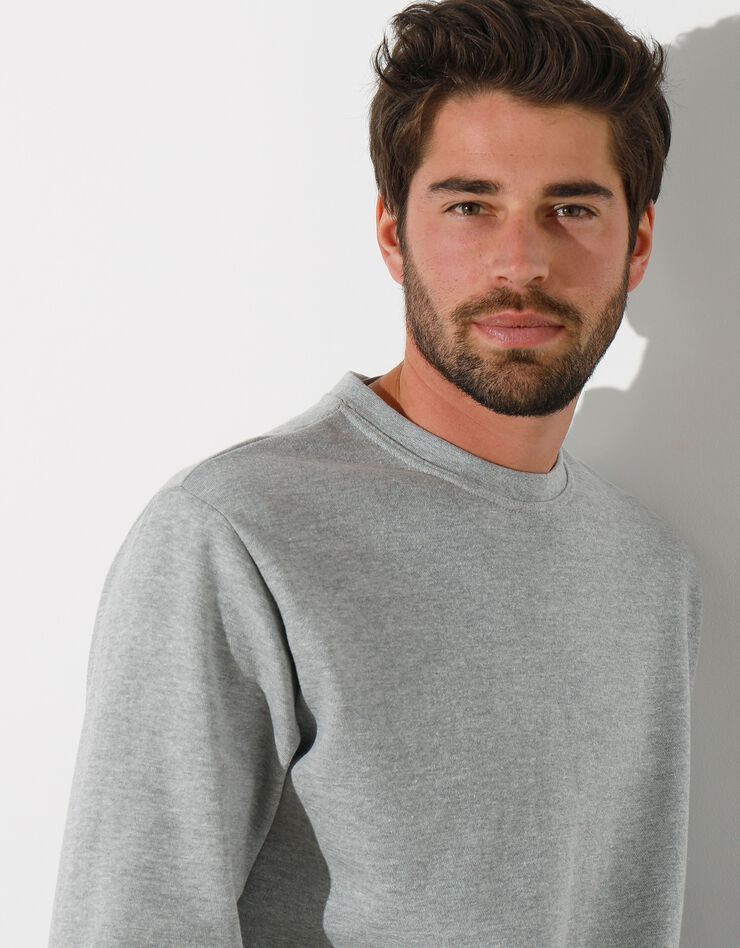 Sweat molleton col rond (gris chiné)